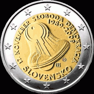 Slowakije 2 euro 2009 Vrijheid en democratie UNC